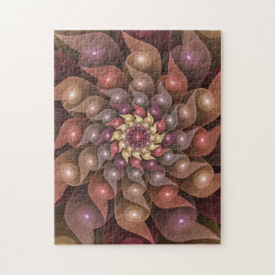 Surreal Shiny Flower Modern Abstrakt Fractal Art Pussel