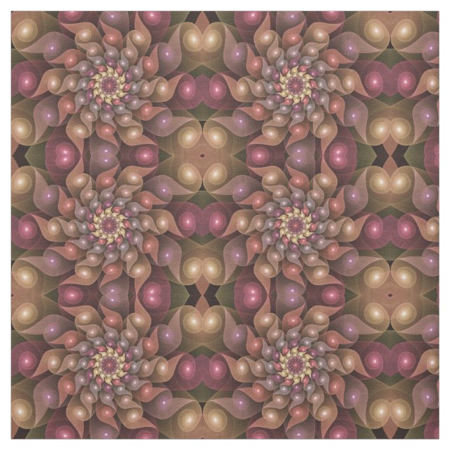 Surreal Shiny Flower Modern Abstrakt Fractal Art Tyg (Provkarta)