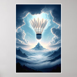 Surreal Shuttlecock Fantasy liggande Poster
