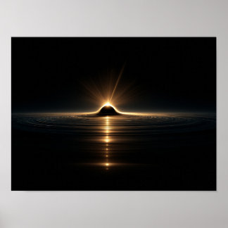 Surreal silhuett som faller in i en färgrik kosmis poster