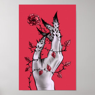 Surreal skräckhand med Ro gotin Poster