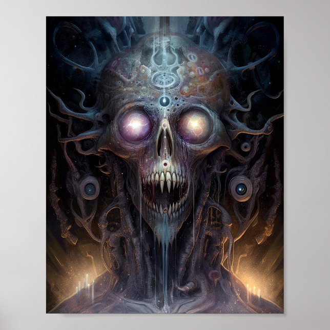 Surreal Skull Gothic Horror Art Poster (Framsidan)