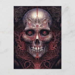 Surreal Skull Gothic Horror Art Vykort