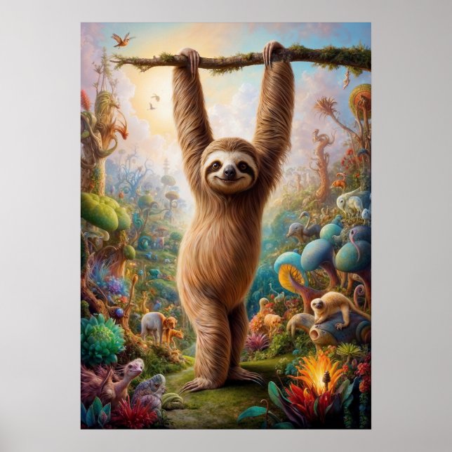 Surreal Sloth Safari Poster (Framsidan)