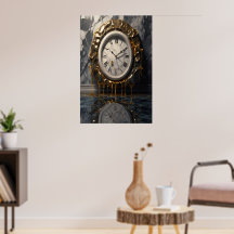Surreal Smälter Clock Poster - Abstrakt Dream Art