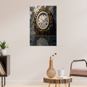 Surreal Smälter Clock Poster - Abstrakt Dream Art