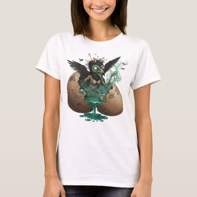 Surreal Spooky Crow Women's Tee (Framsida)