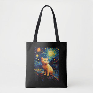 Surreal Starry Night Munchkin Cat Tygkasse