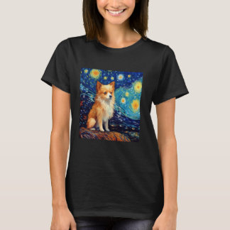Surreal Starry Night Pomchi Hund T Shirt