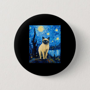 Surreal Starry Night Siamese Cat Knapp