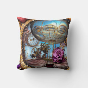 Surreal Steampunk Luftballong Kudde