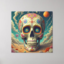 Surreal Sugar Skull Canvastryck