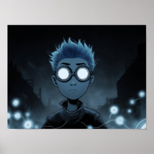 Surreal svart hål-horisont över mörkt hav konst poster
