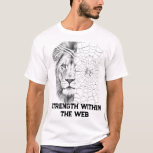 Surreal svart och vit lejon webb motivations  t shirt