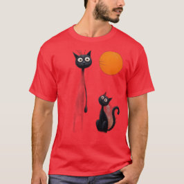 Surreal Svarta katter i Dreamlike Ligcape T Shirt