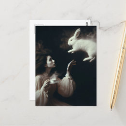 Surreal tea med vit nyans, svart och vitt vykort