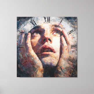 Surreal Time Trap Clock Human Concept Wall Art Canvastryck