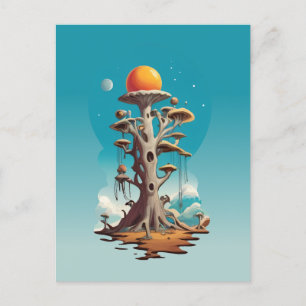 Surreal Träd i Fantasy Biome Vykort