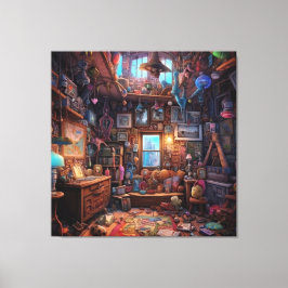 Surreal Trippy Room Psychodelic House Artwork Canvastryck