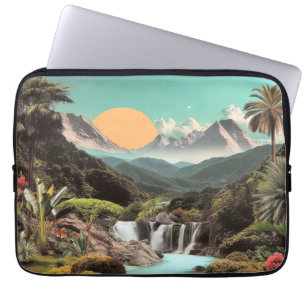 Surreal Tropical Valley med vattenfall Laptop Fodral