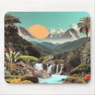 Surreal Tropical Valley med vattenfall Musmatta