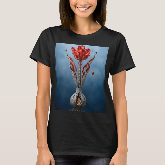 Surreal Tulip Fantasy Art T-Shirt (Framsida)