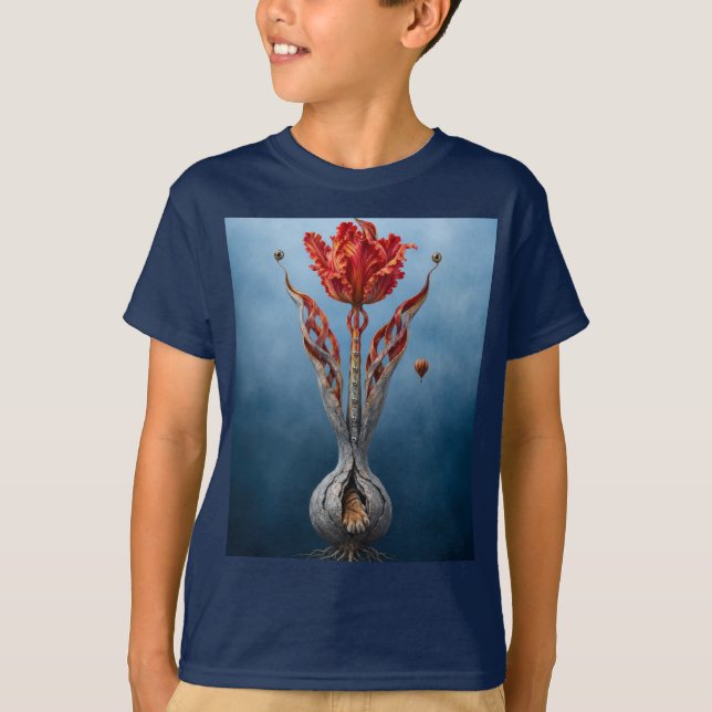 Surreal Tulip Fantasy Art T-Shirt (Framsida)