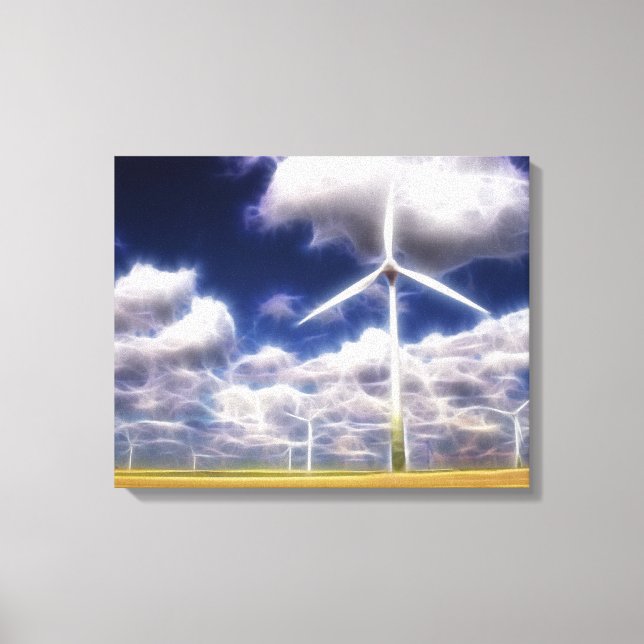 Surreal Turbo Windmills Wrapped Canvas (Framsida)
