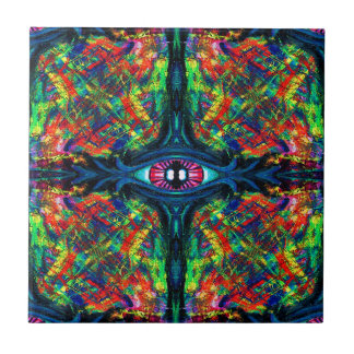 Surreal Twisted and Trippy Eye Oil Painting Kakelplatta