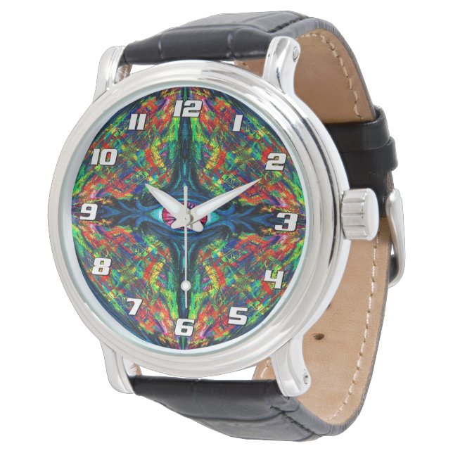 Surreal Twisted Trippy Ögon Visionär Oljemålning  Armbandsur (Vinklad)