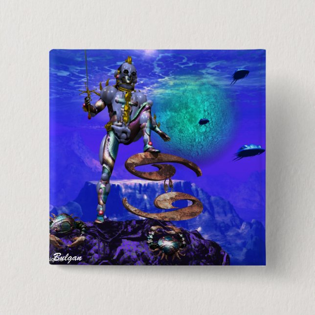 SURREAL UNDERSEA/Cancer Zodiac Birthday Sign Knapp (Framsida)