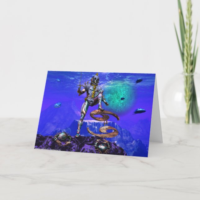 SURREAL UNDERSEA/Cancer Zodiac Birthday Sign Kort (Framsida)