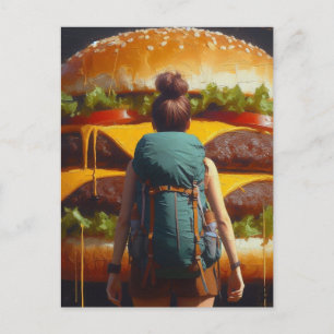 Surreal vandrare Cheeseburger Drömmande Vykort