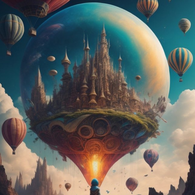 Surreal värld fickplunta (Surreal Style Cityscape )