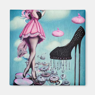 Surreal Vintage Svart Stiletto Magnet