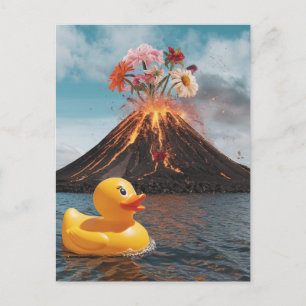 Surreal Volcano Rubber Anka Vykort