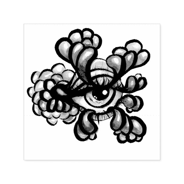 Surreal Weirdcore-ögonkonst - Drömsk Whimsigoth Självfärgande Stämpel (Design)