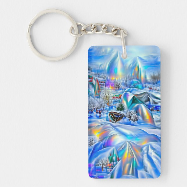 Surreal Winter Wonderland med Iridescent Ljus (Framsidan)