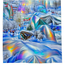 Surreal Winter Wonderland med Iridescent Ljus