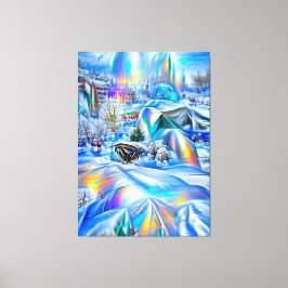 Surreal Winter Wonderland med Iridescent Ljus Canvastryck
