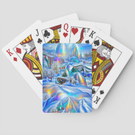 Surreal Winter Wonderland med Iridescent Ljus Casinokort