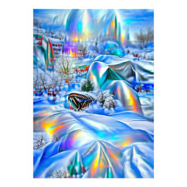 Surreal Winter Wonderland med Iridescent Ljus Fototryck