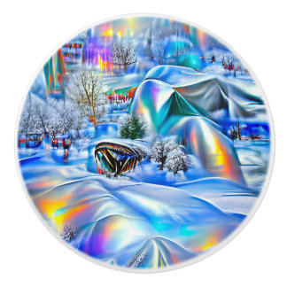 Surreal Winter Wonderland med Iridescent Ljus Knopp