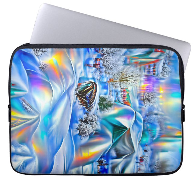 Surreal Winter Wonderland med Iridescent Ljus Laptop Fodral (Framsidan)
