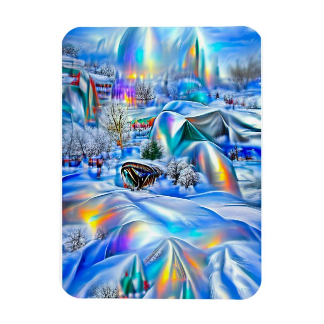 Surreal Winter Wonderland med Iridescent Ljus Magnet (Vertikal)