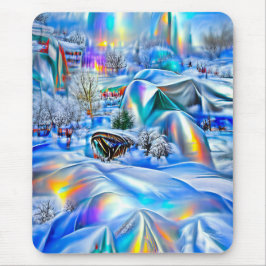 Surreal Winter Wonderland med Iridescent Ljus Musmatta