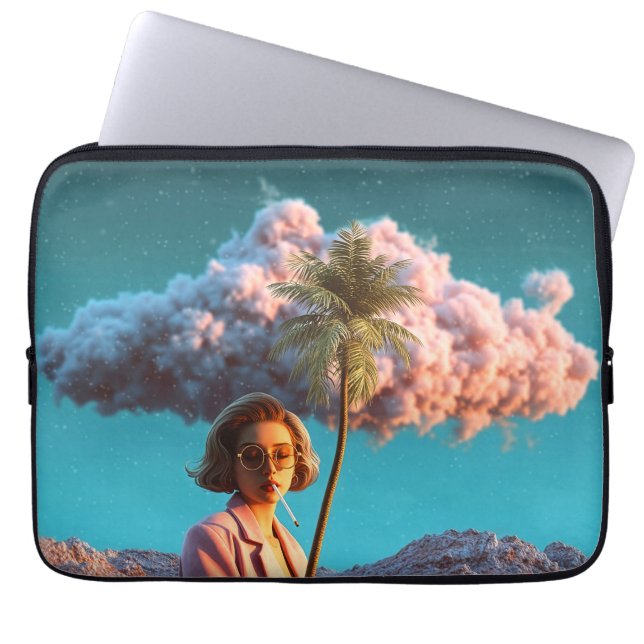 Surreal Woman with Palm Tree Laptop Fodral (Framsidan)