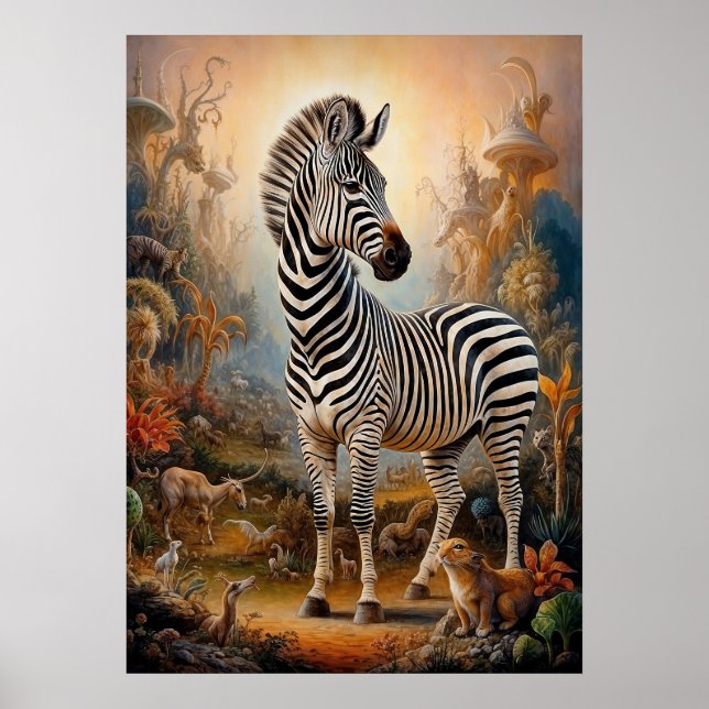 Surreal Zebra Safari Poster (Framsidan)