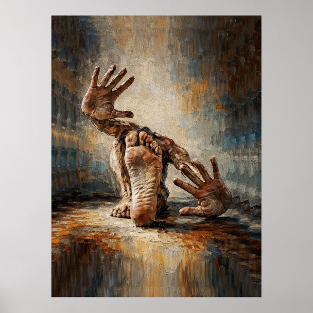 Surreala krypande händer och fötter uttrycksfulla poster (Framsidan)