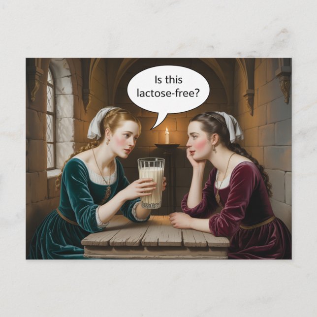 Surreala kvinnor och Mjölk är laktos gratis? Vykort (Framsida)